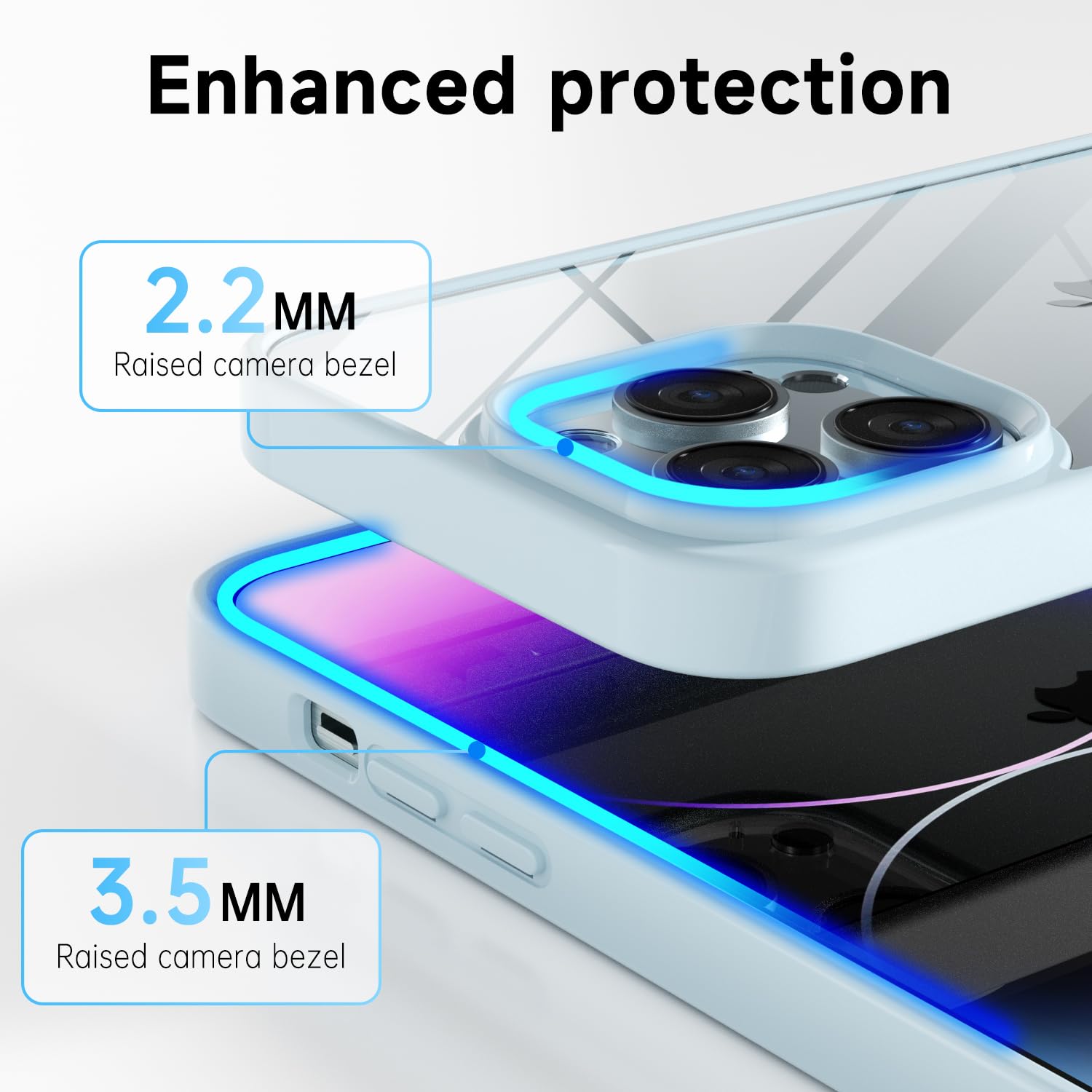 Loeoel For Iphone 14 Pro Max Case Clear, Transparent Hybrid 14 Pro Max Phone Case [Hard Plastic & Soft Silicone Bumper] Acrylic