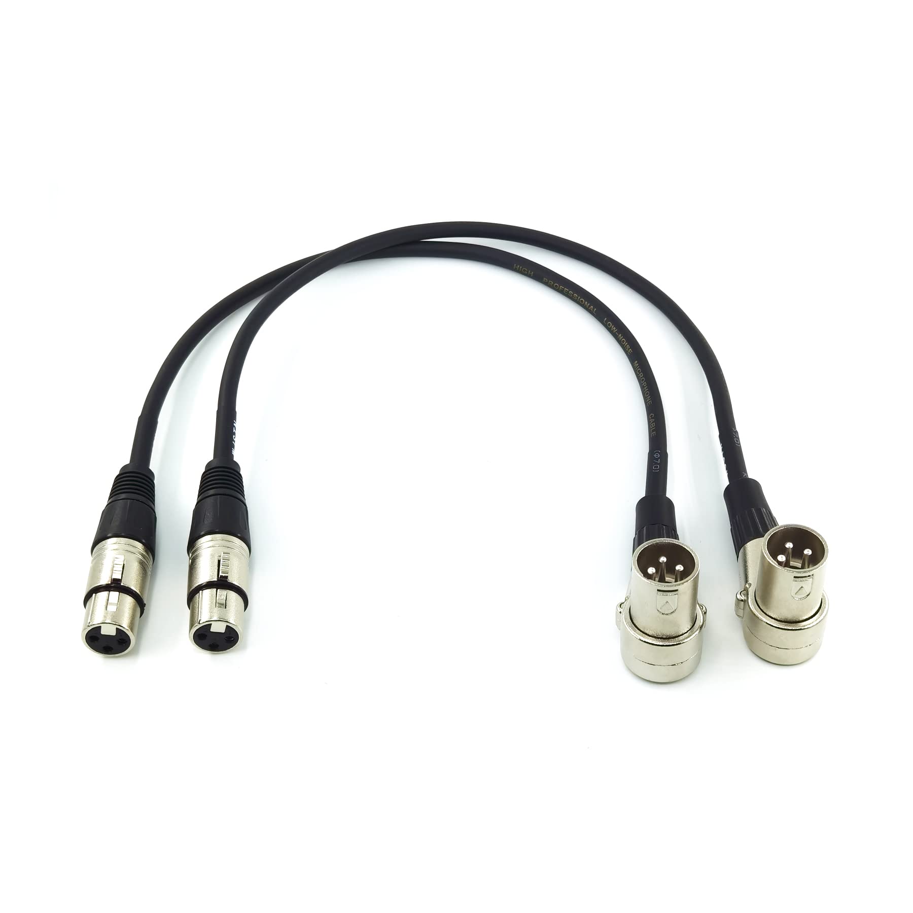 Wjstn Right Angle Male Xlr To Straight Female Xlr, Xlr Adapter Cable 2Pack