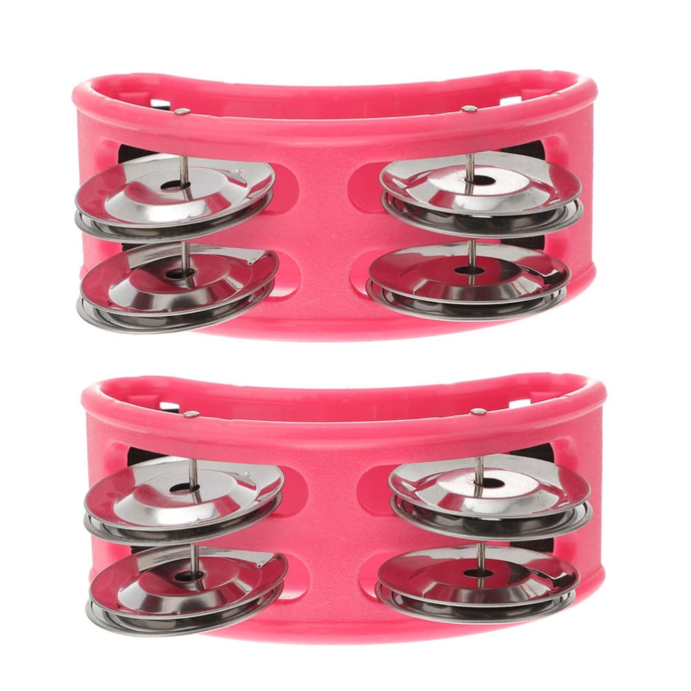 EXCLUZO 2Pcs Foot Tambourine Foot Drum Set Musical Instrument Percussion Pedal with Steel Jingle Bells for Drum and Guitar Playi