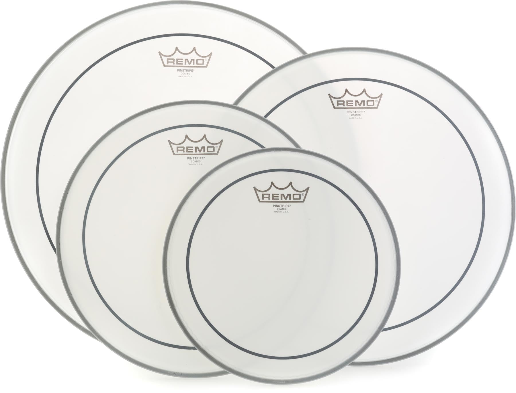 Remo Pinstripe Coated 4 Piece Tom Pack   10/12/14/16 Inch
