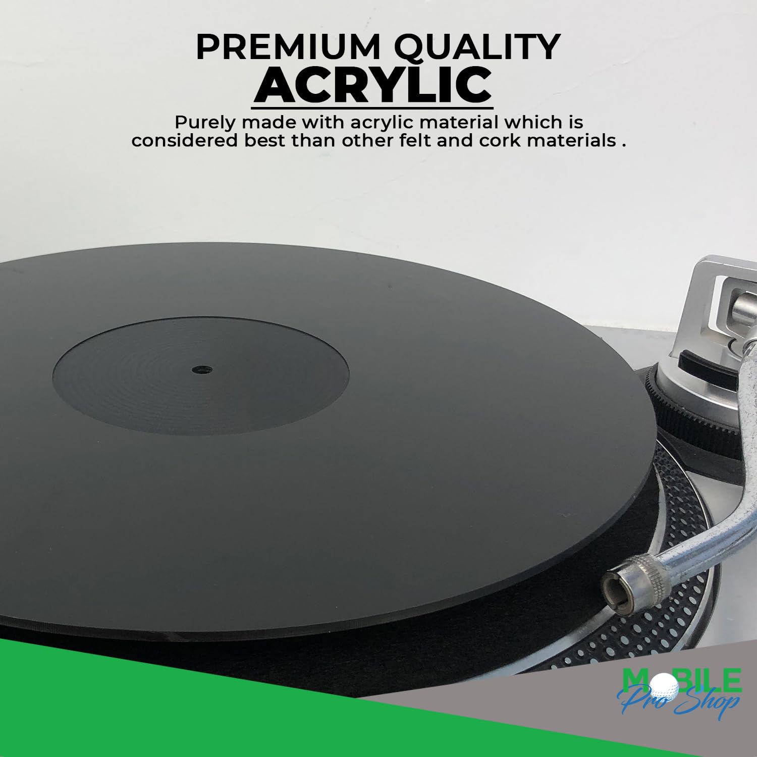 Mobile Pro Shop Acrylic Turntable Mat   Acrylic Slipmat For Vinyl Lp Record Players   Improves Sound Quality & Provides Tighter