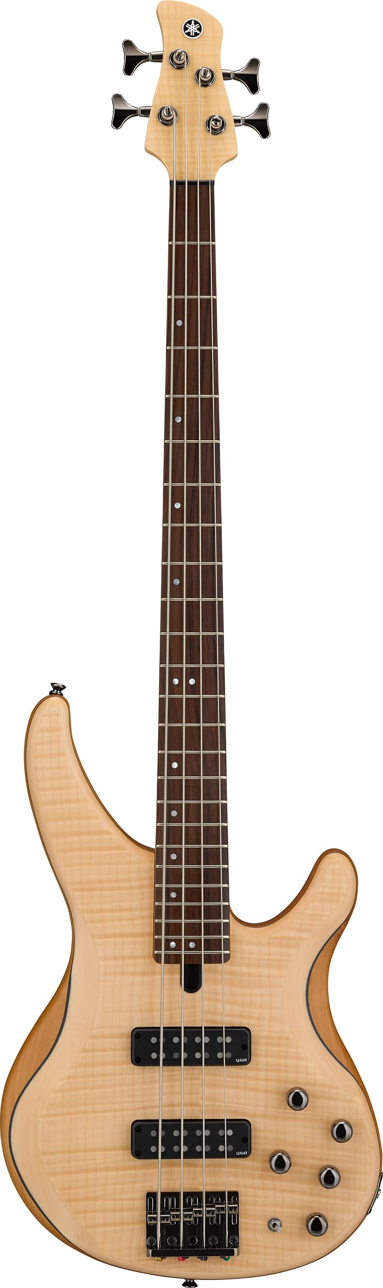 Yamaha TRBX604 4-String Flamed Maple Bass Guitar, Natural Satin