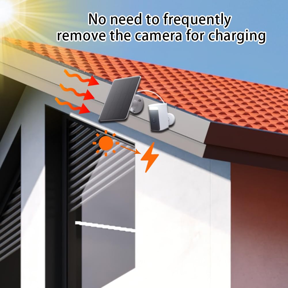 Oyocam Solar Panel Compatible With Wyze Battery Cam Pro Camera, Wireless Security Camera Outdoor 4W Solar Panel With 10Ft Micro