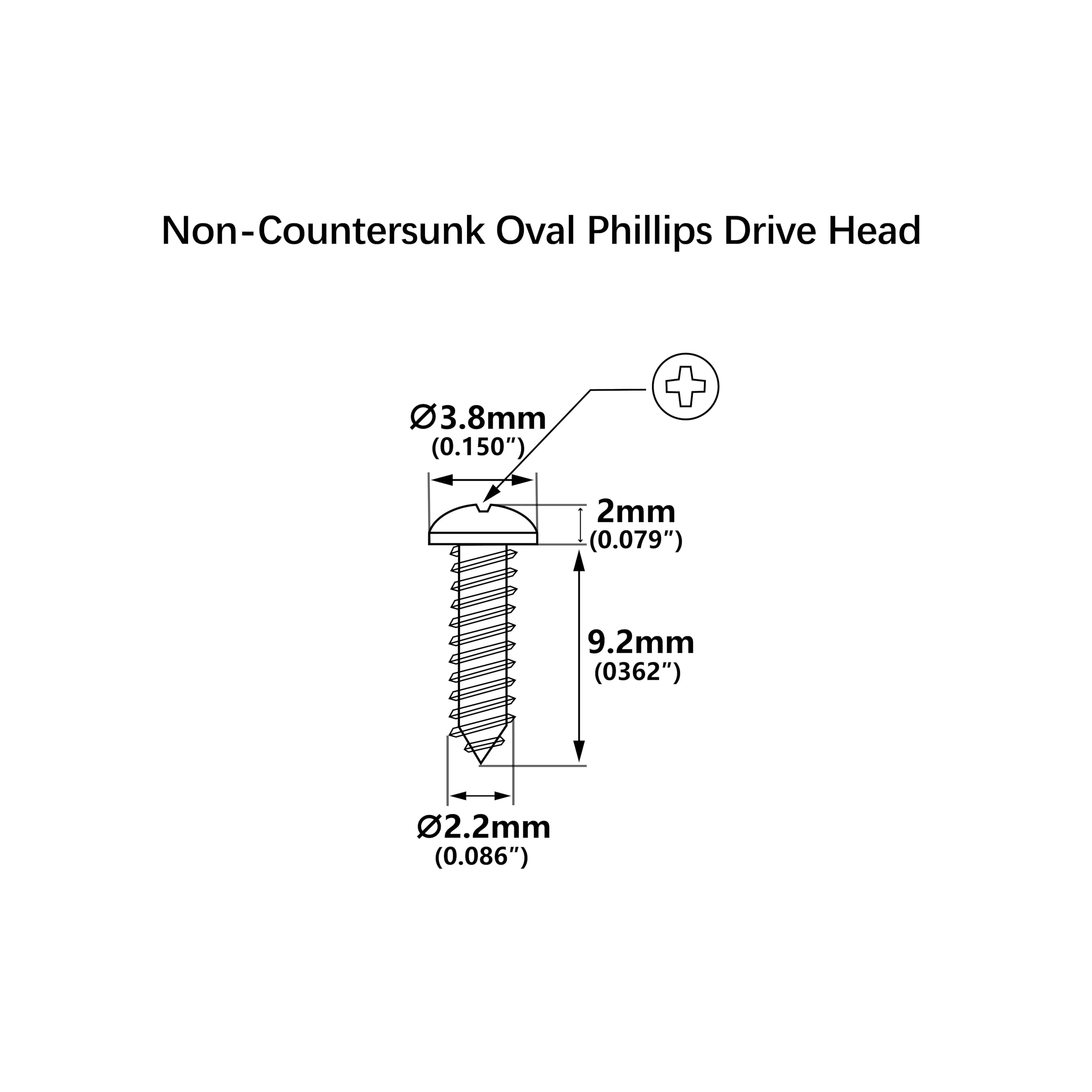 Banworks Stainless Steel American #2 X 3/8 Guitar Tuning Keys Pegs Screws Guitar/Bass Tuning Machine Head Screws For Gibson Les
