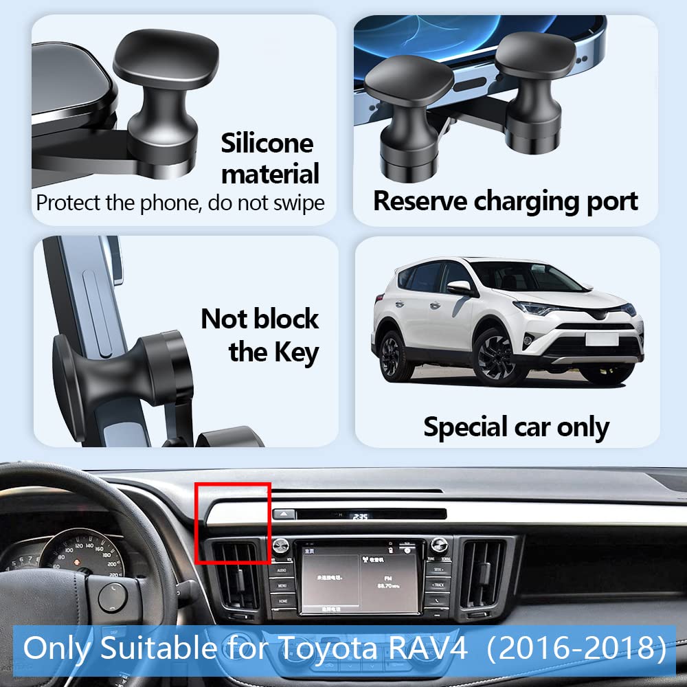 Lunqin Car Phone Holder Mount For 2013 2014 2015 2016 2017 2018 Toyota Rav4 Auto Accessories Interior Decoration Mobile Cell Sma
