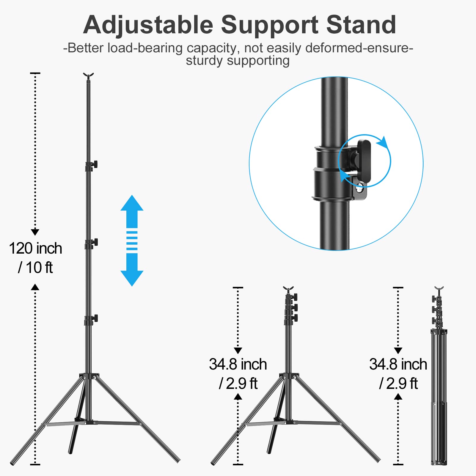 Emart Photo Backdrop Stand Kit, 10 X 12 Ft Back Drop Adjustable Frame For Photography, Photoshoot Banner Background Support Holder For Parties Dectoration
