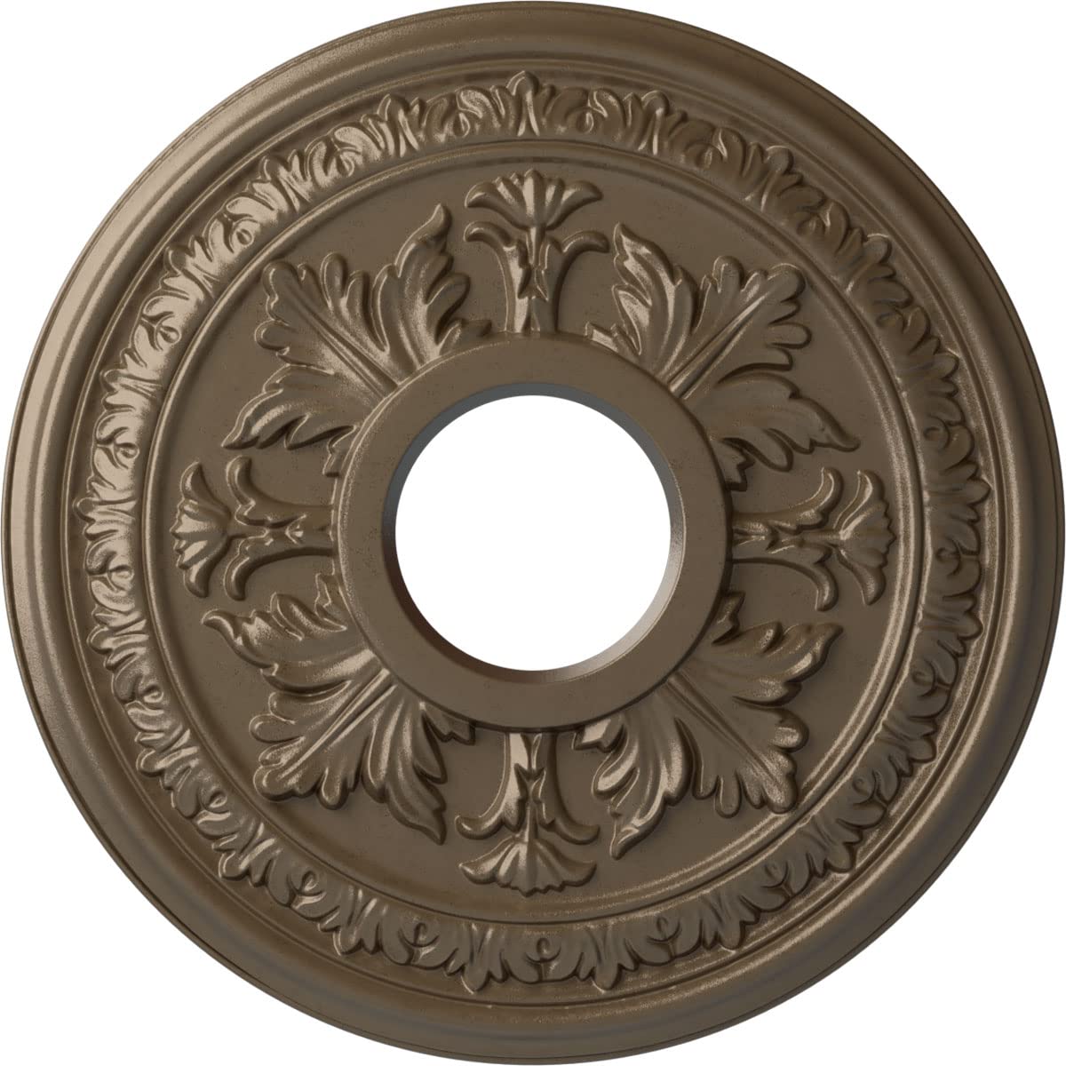Ekena Millwork Cm15Bawss Baltimore Ceiling Medallion, 15 3/8''Od X 4 1/4''Id X 1 1/2''P, Hand Painted Warm Silver