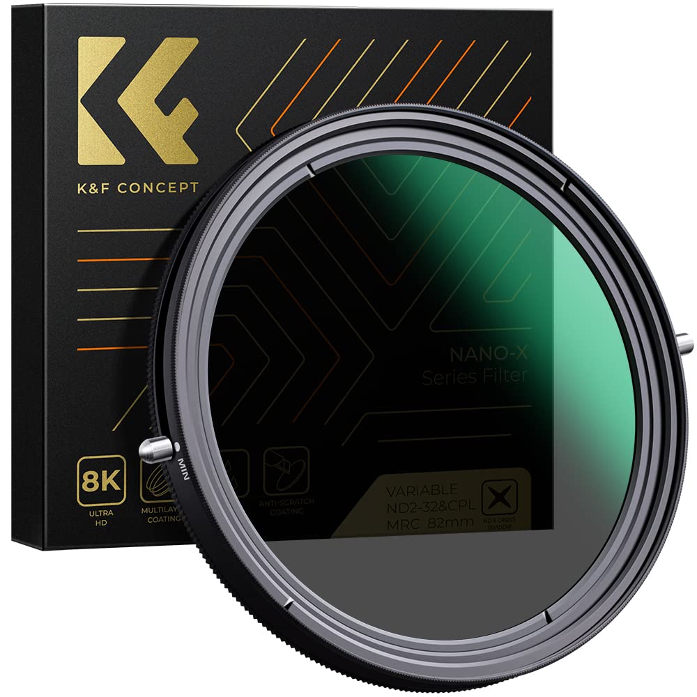 K&F Concept 67Mm Variable Fader Nd2 Nd32 Nd Filter And Cpl Circular Polarizing Filter 2 In 1 For Camera Lens No X Spot Waterproof Scratch Resistant (Nano X Series)