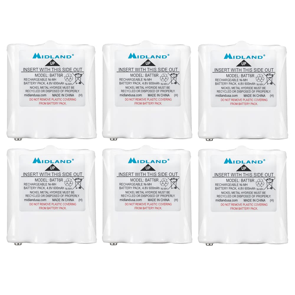 Midland Avp8 Nimh Rechargeable Battery Packs For Cxt And Lxt Series Radios   6 Pack