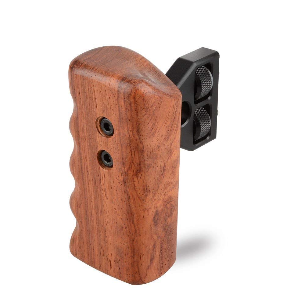 Camvate Dslr Wood Wooden Handle Grip Mount Support For Dv Video Cage Rig (Left Hand) - 1242