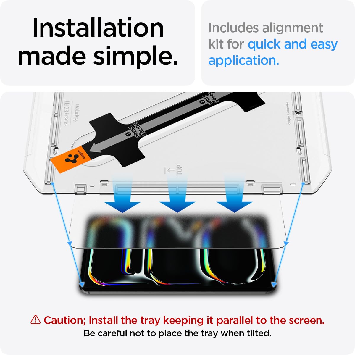 Spigen Papertouch Tempered Glass Screen Protector [Glastr Ez Fit Papertouch] Designed For Ipad Pro 11 Inch M4 (2024) [9H Hardness/Case Friendly]