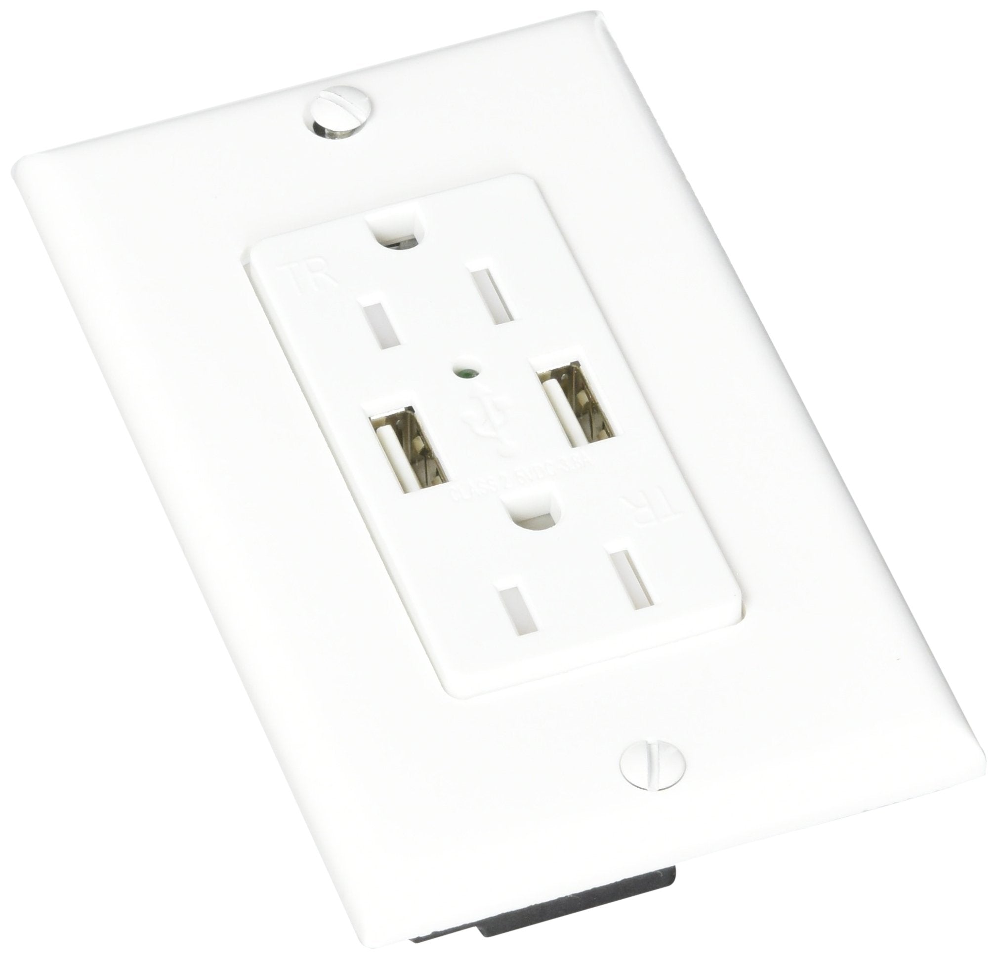 Diamond Group 61070USB White Dual USB Charger with Duplex Receptacle
