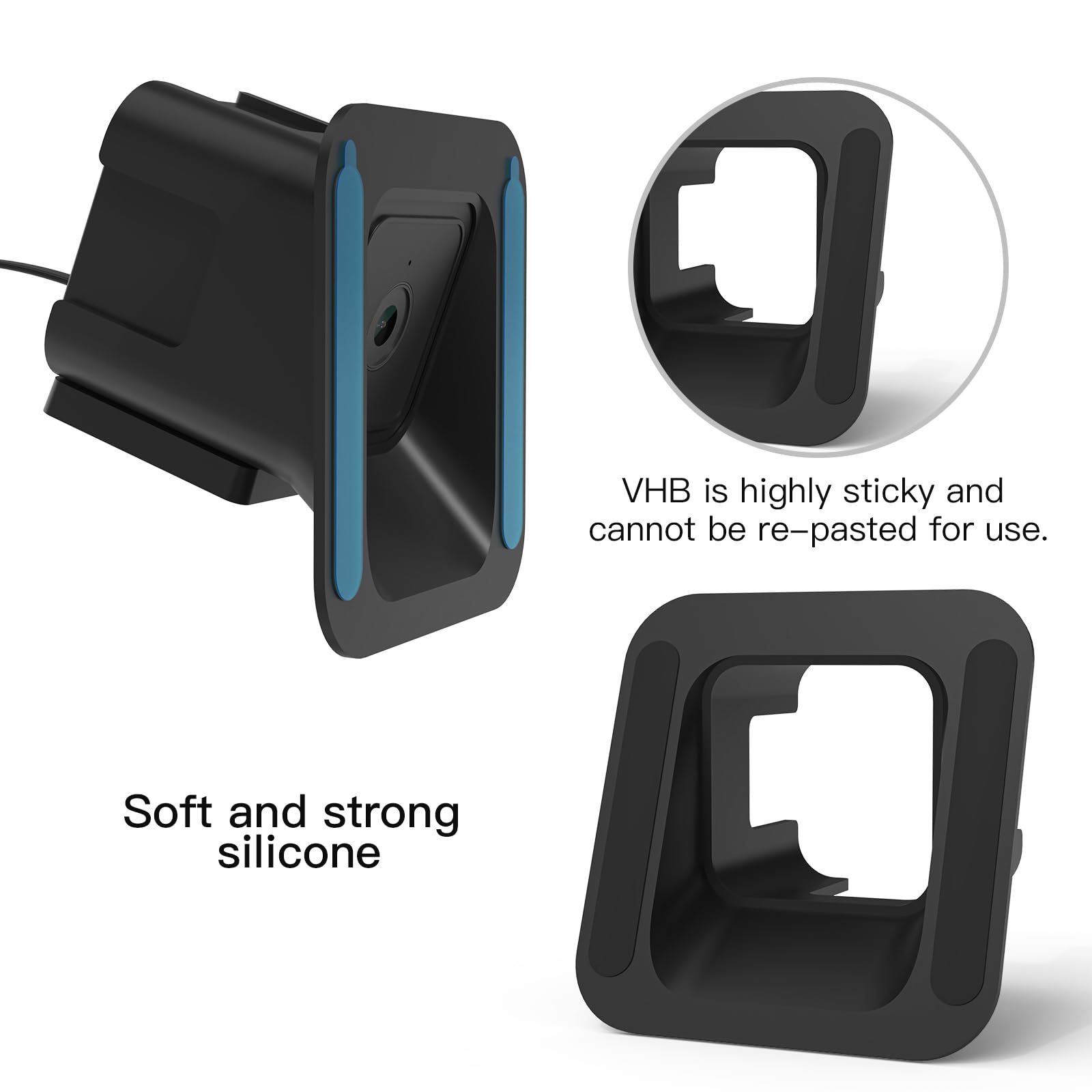 Holaca Window Mount For Wyze Cam V3/V3 Pro/V4, 20 Degrees Tilt (Up/Down/Left/Right) Strong Adhesive Flexible Mounting Bracket For Wyze Cam V3 Holder (Black)