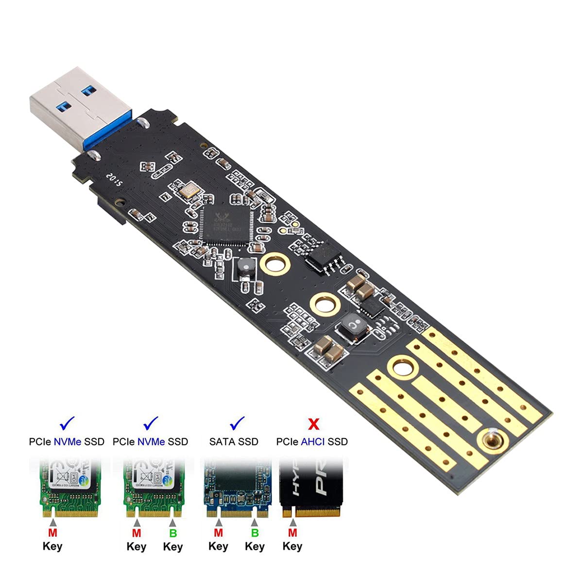 Nfhk Usb 3.0 To Nvme M Key M.2 Ngff Sata Ssd External Pcba Case Conveter Adapter Rtl9210B Chipset