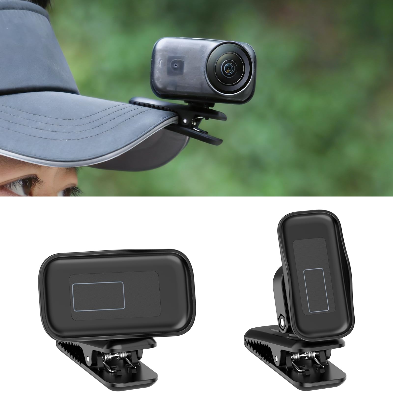 AMAZEAR Backpack Clip Mount for DJI Osmo Nano/Xtra Atto Accessories, 360 Adjustable Hat Holder with Strong Grip, Quick Magnetic 