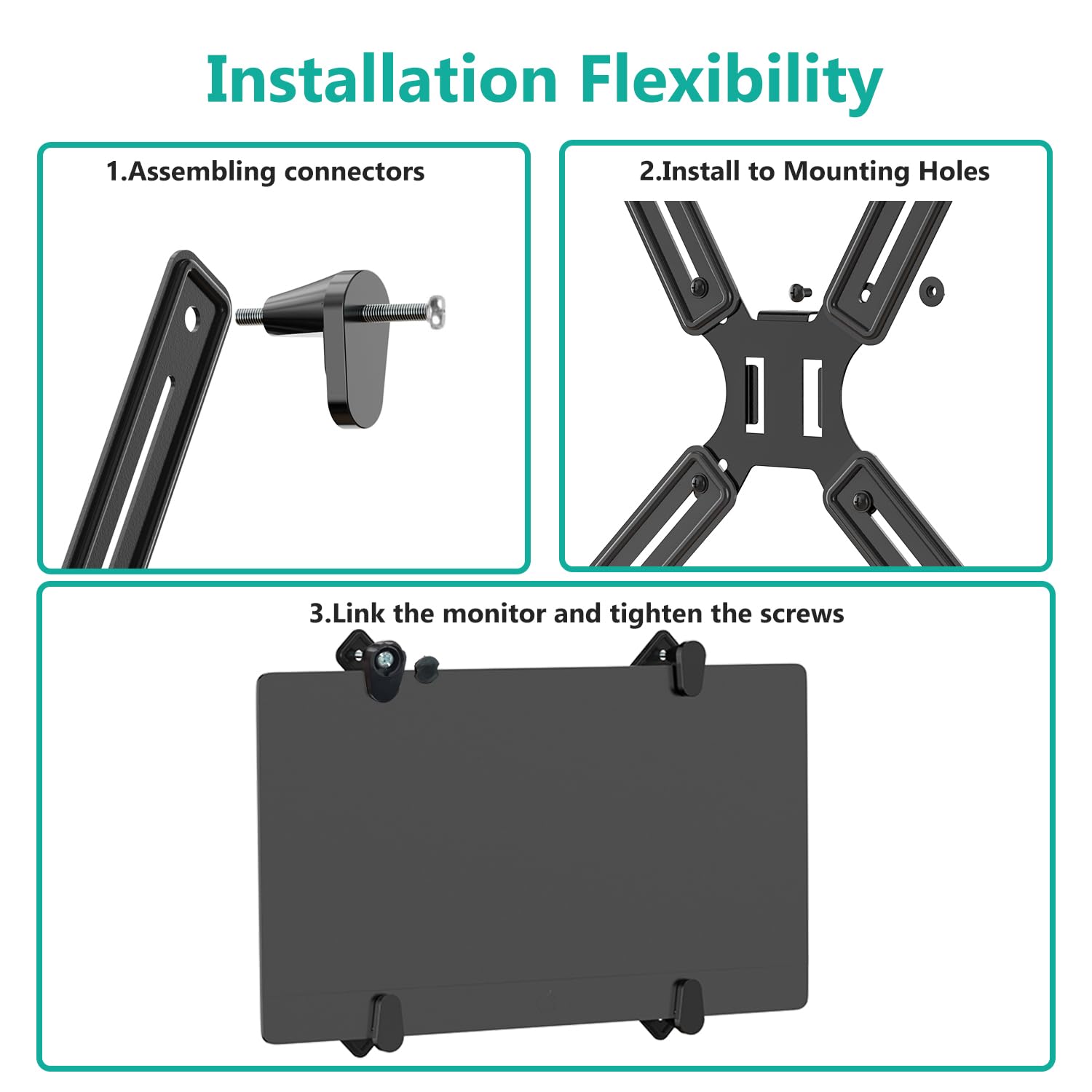 Wali Mount Bracket Adapter Monitor Arm Mounting Kit For Screen 13 To 27 Inch, Mounting Holes 75Mm And 100Mm (Uvvep)