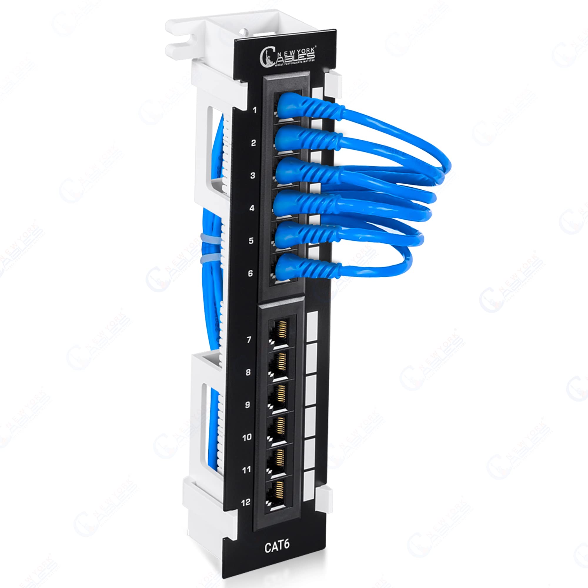 Newyork Cables� Cat6 Port Patch Panel With Back Bar, Cable Ties & Screws �Vertical 1U Patch Panel For Easy Installation & High Performance  Cat6 Patch Panel For Home, It Severs & Office Networks