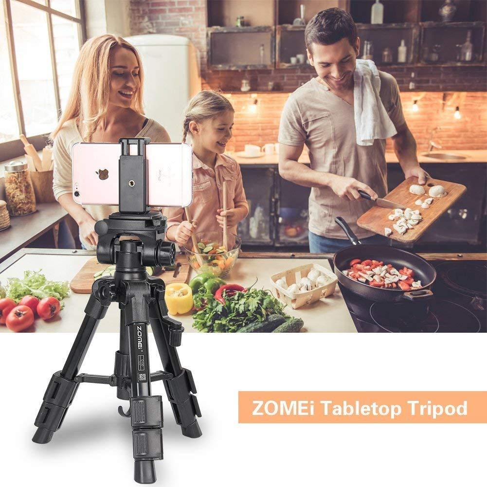 Mini Tripod For Camera,Zomei Travel Table Tripod With 3 Way Pan/Tilt Head 1/4 Inches Quick Release Plate And Bag For Dslr Camera Tripod Carrying Bag
