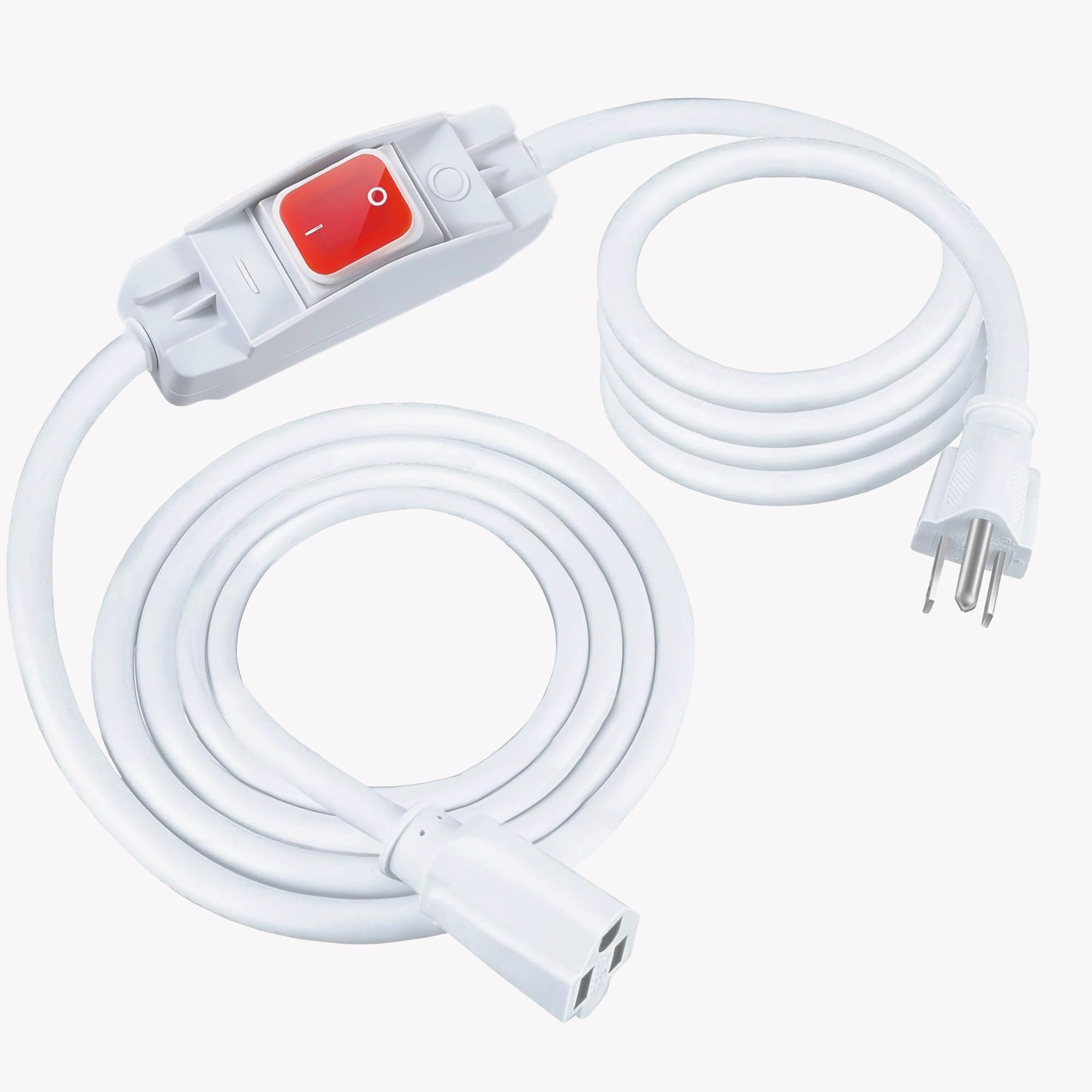 Extension Cord Waterproof, Fiabtool 16.4 Ft Extension Cord With Led Switch, 1875W/15A Heavy Duty 3 Prong Plugs, 18/3 Sjt Extensi