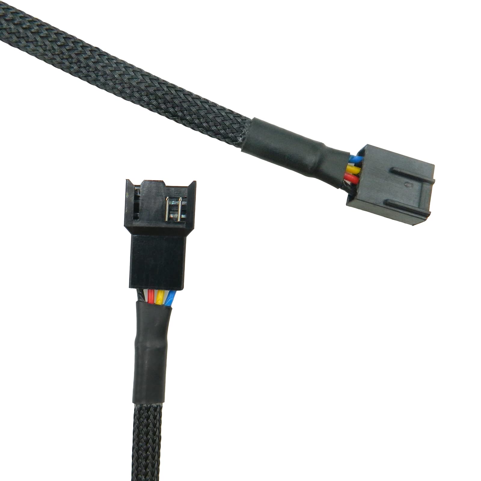 5Pcs 4 Pin Pwm Fan Splitter Cable Sleeved Braided Adapter Computer Pc Fan Extension Power Supply Cable Converter Cord Wire Compa