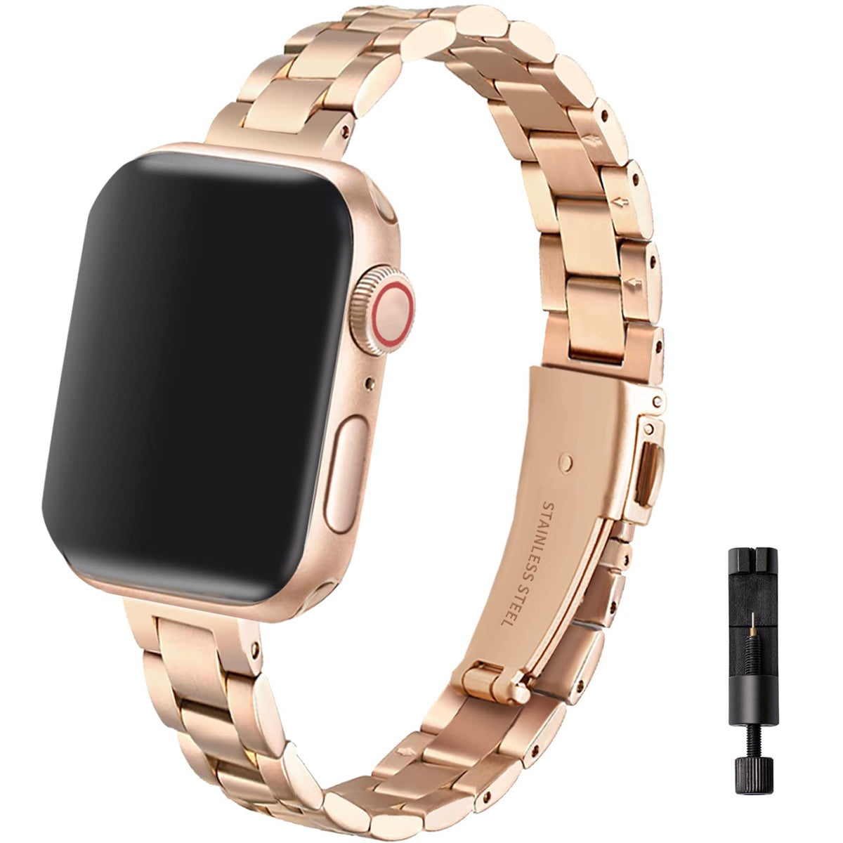 Camofit Compatible With Apple Watch Band 38Mm 40Mm 41Mm, Metal Stainless Steel Adjustable Replacement Watchband Compatible With