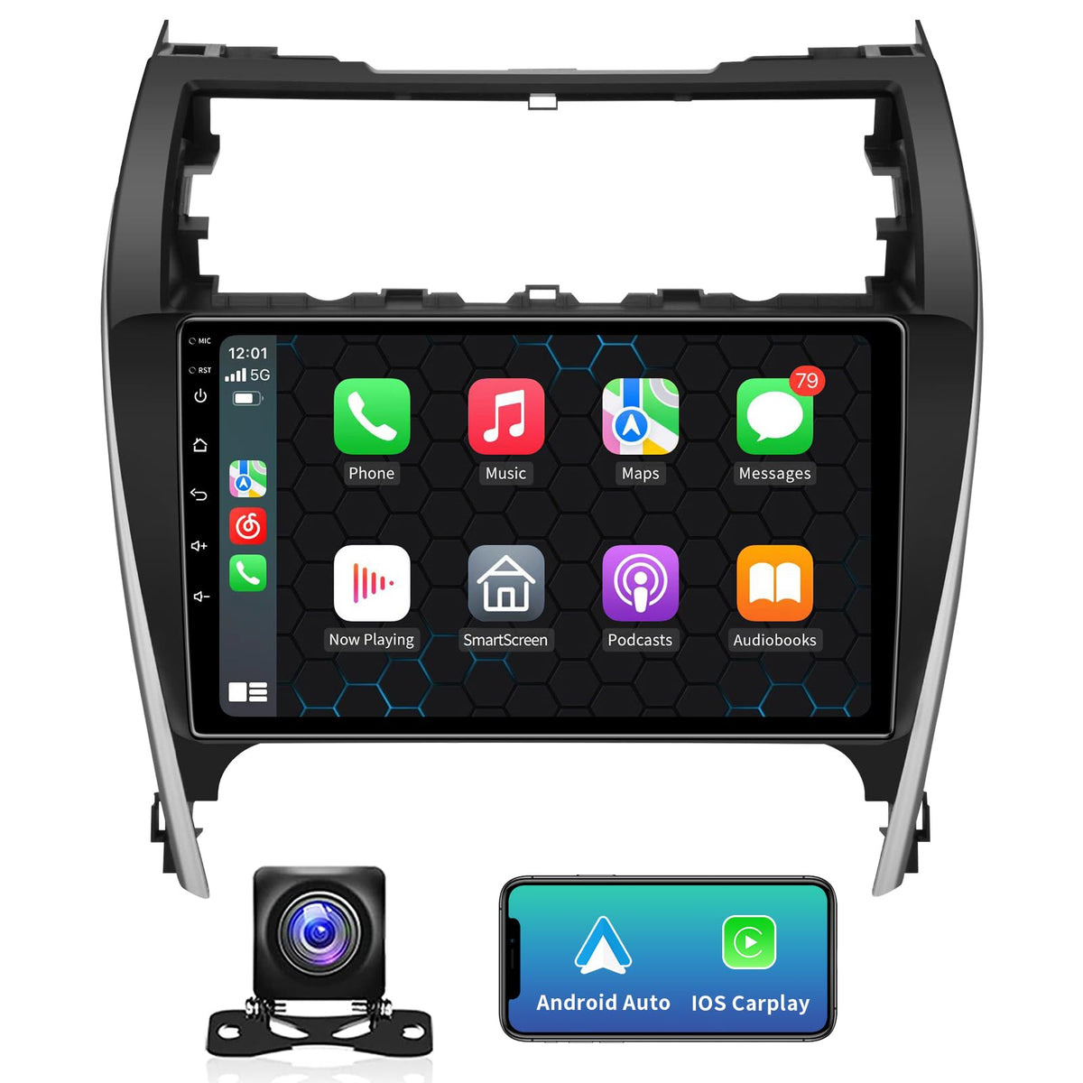 5G Wifi (4G+32G) Android 13 Car Stereo Radio For Toyota Camry 2012 2013 2014, 10.2 Inches Ips Hd Touch Screen Car Radio Wireless