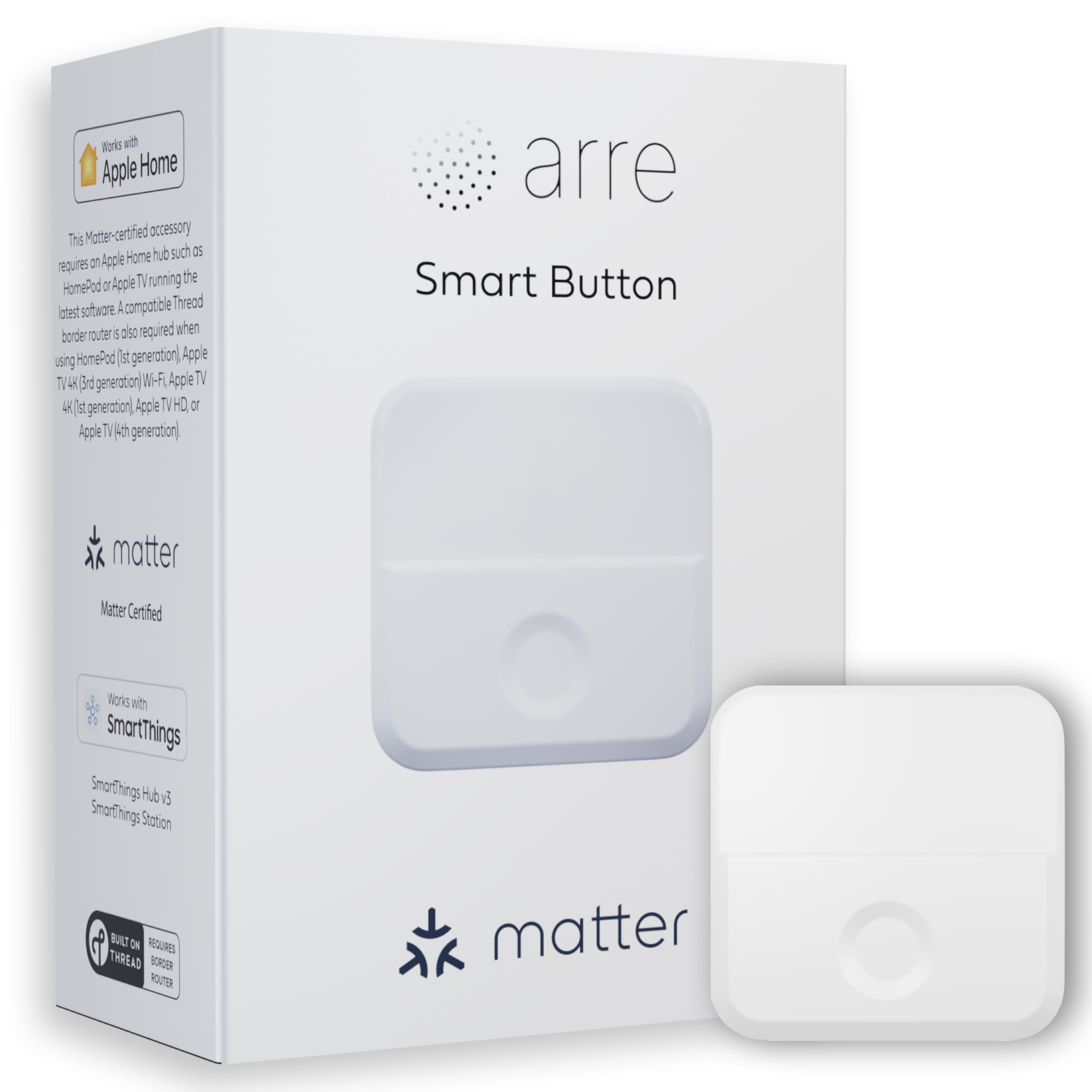 Arre Smart Button With Matter & Thread Support, Control Smart Home Accessories, Works With Apple Home/Homekit & Samsung Smartthi