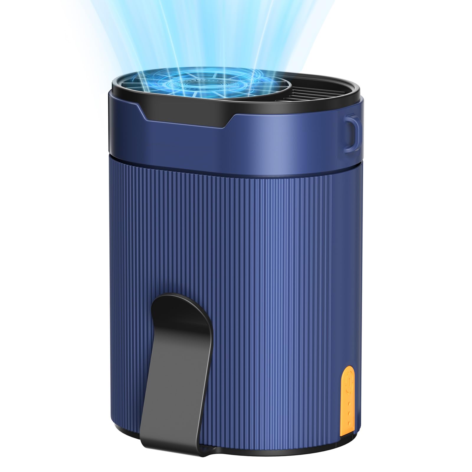 Portable Waist Fan, Rechargeable 3000mAh Battery, 25H Runtime, 6600RPM Turbo Dual Clip, 4 Speeds Adjustable, Belt Fans for Hikin