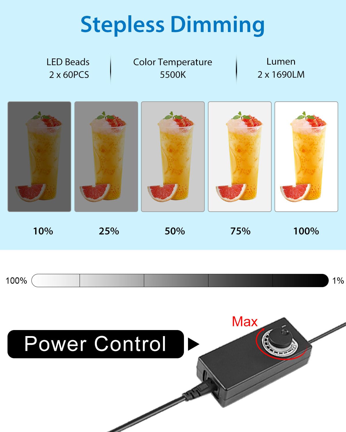 Puluz Light Box 24X24In, Portable Photo Studio Light Box With 120 Led Lights &6 Color Backdrops Professional Photography Lightin