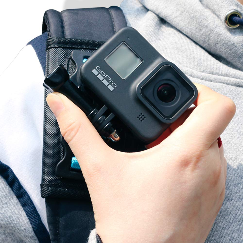 Surewo Backpack Shoulder Strap Mount With Adjustable Shoulder Pad Compatible With Gopro Hero 13/12/11/10/9/8/7/6/5/4,Dji Osmo Action 5 Pro/4/3,Akaso/Crosstour And Most Action Cameras