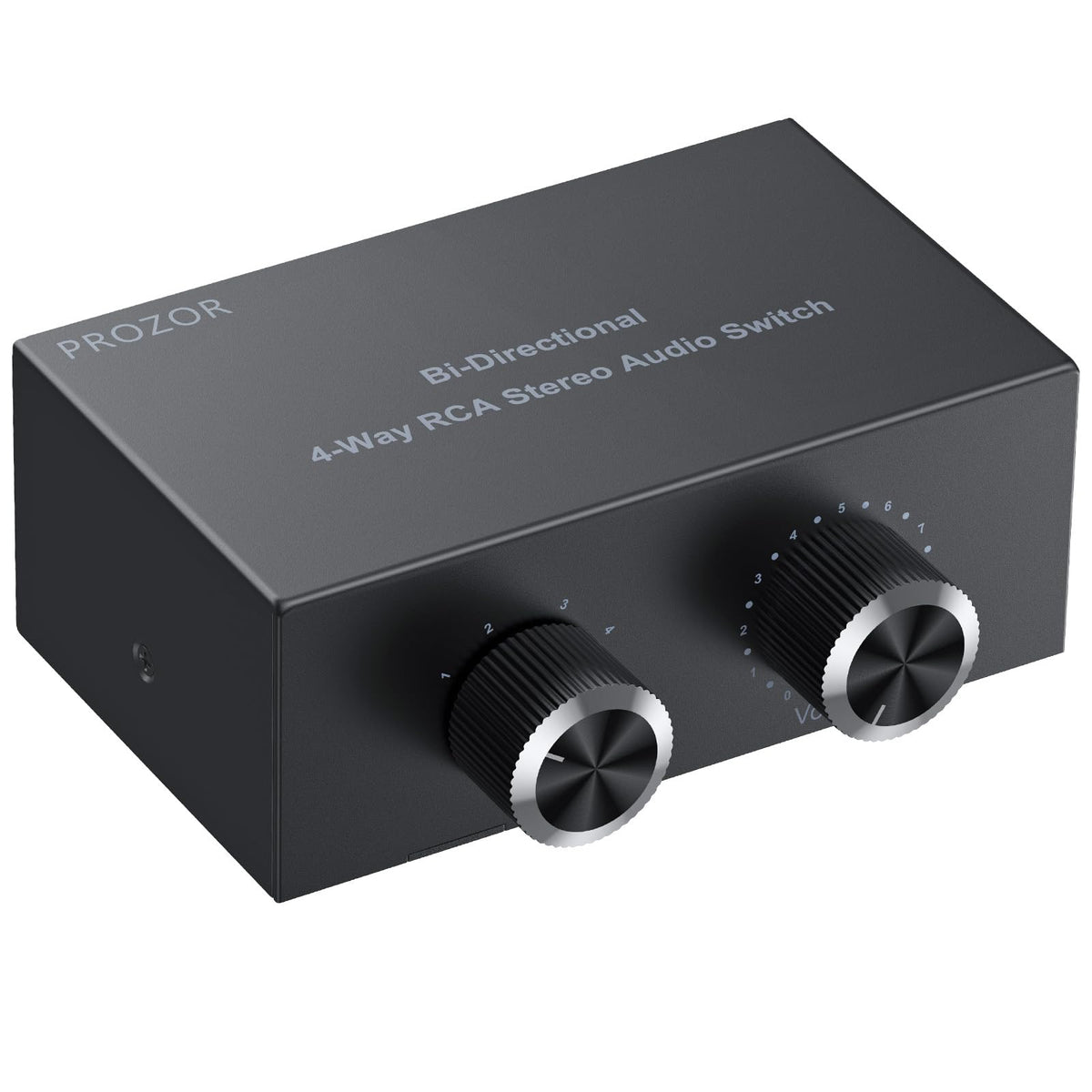 Prozor 4 Way Stereo L/R Sound Channel Bi Directional Audio Switcher, 2 In 4 Out Or 4 In 2 Out Audio Switch Splitter With Off Button And No External Power Required For Dvd Stereo Speaker Cd Player