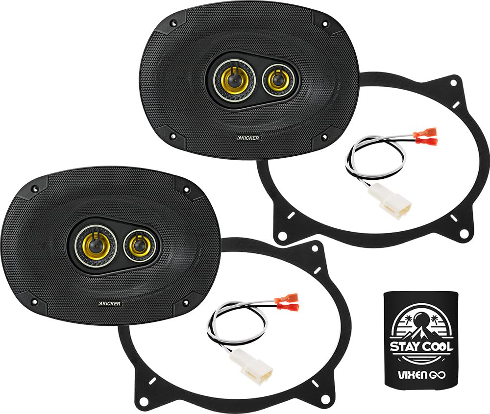 KICKER Rear Deck 6x9 Speakers Kit for Toyota Corolla 2014-2019 Upgrade Kit - Pair of CS Series 6x9 Inch 3-Way Speakers with Adap