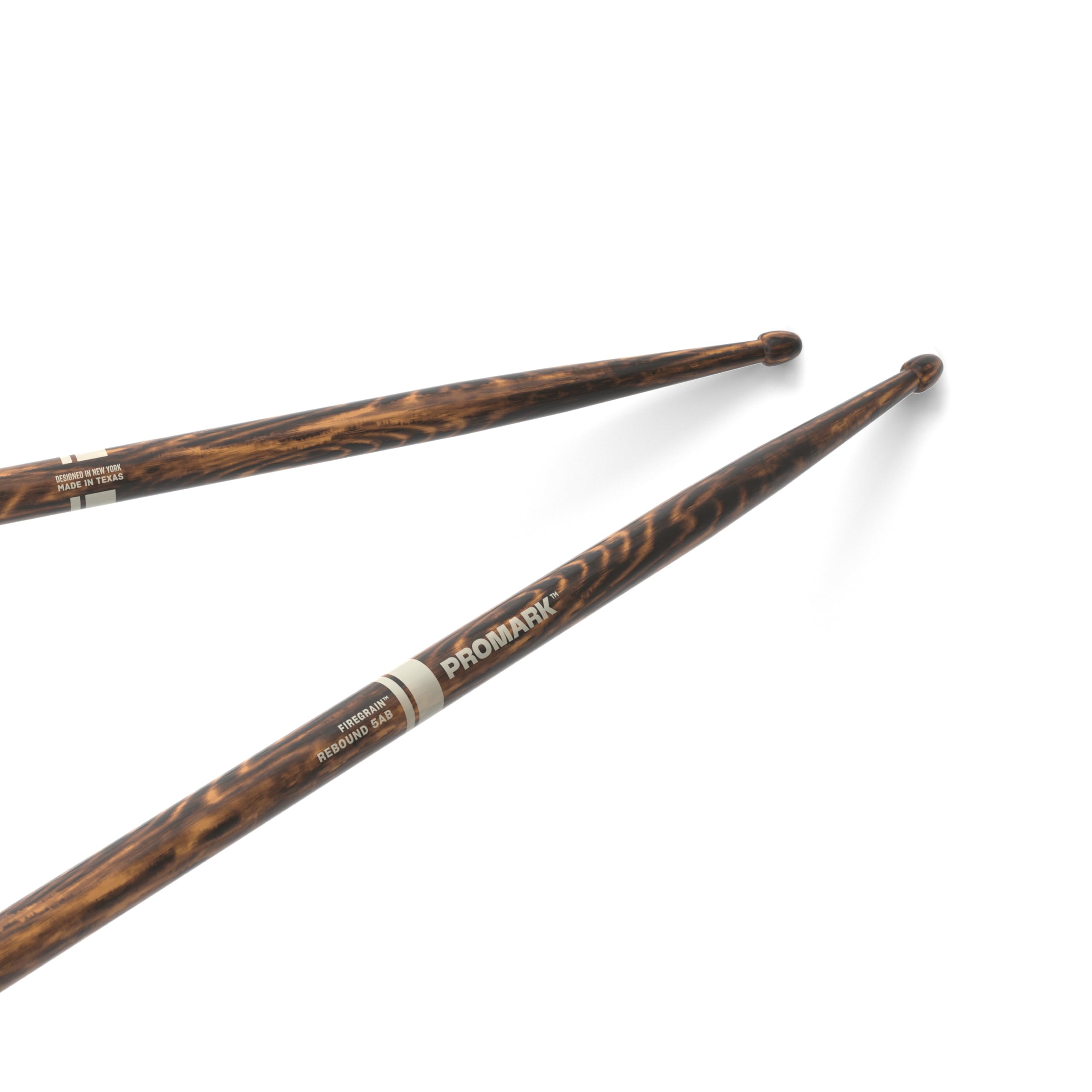 ProMark Rebound 5AB FireGrain Drumsticks, Lacquer Finished Drum Sticks, R5ABFG, Acorn Tip, Hickory Wood - 1 Pair