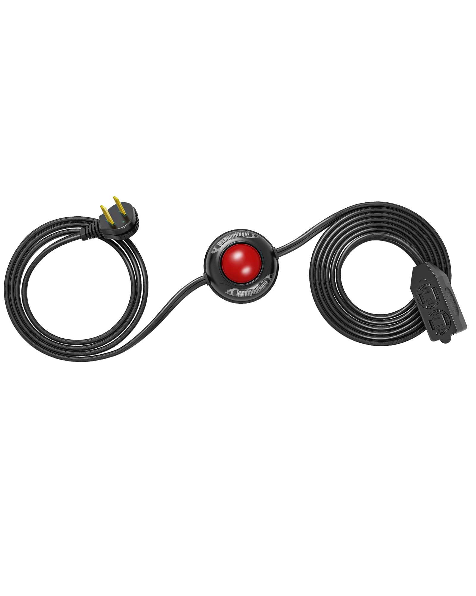 Dewenwils Christmas Extension Cord With Multiple Outlets, 12 Ft On/Off Foot Switch Power Cord, Angled Flat Plug, 2 Prong 3 Outle