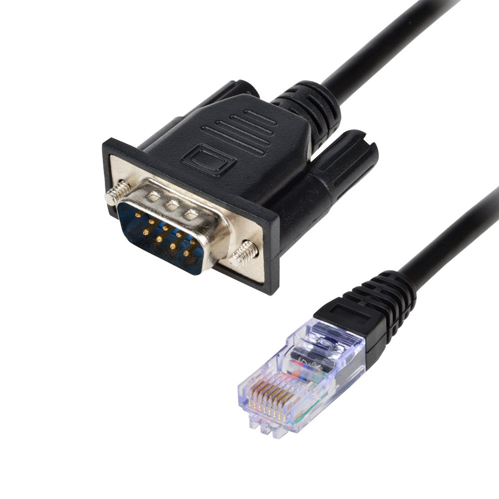 Lfhukeji Rj45 To Rs232,Db9 9 Pin Serial Port Male To Rj45 Female Cat5 Ethernet Lan Console 4.9Ft