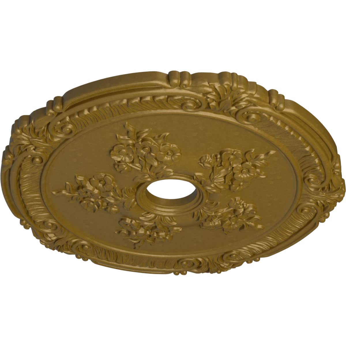 Ekena Millwork Cm26Atgls Attica With Rose Ceiling Medallion, 26''Od X 3 3/4''Id X 1 1/2''P, Hand Painted Gold