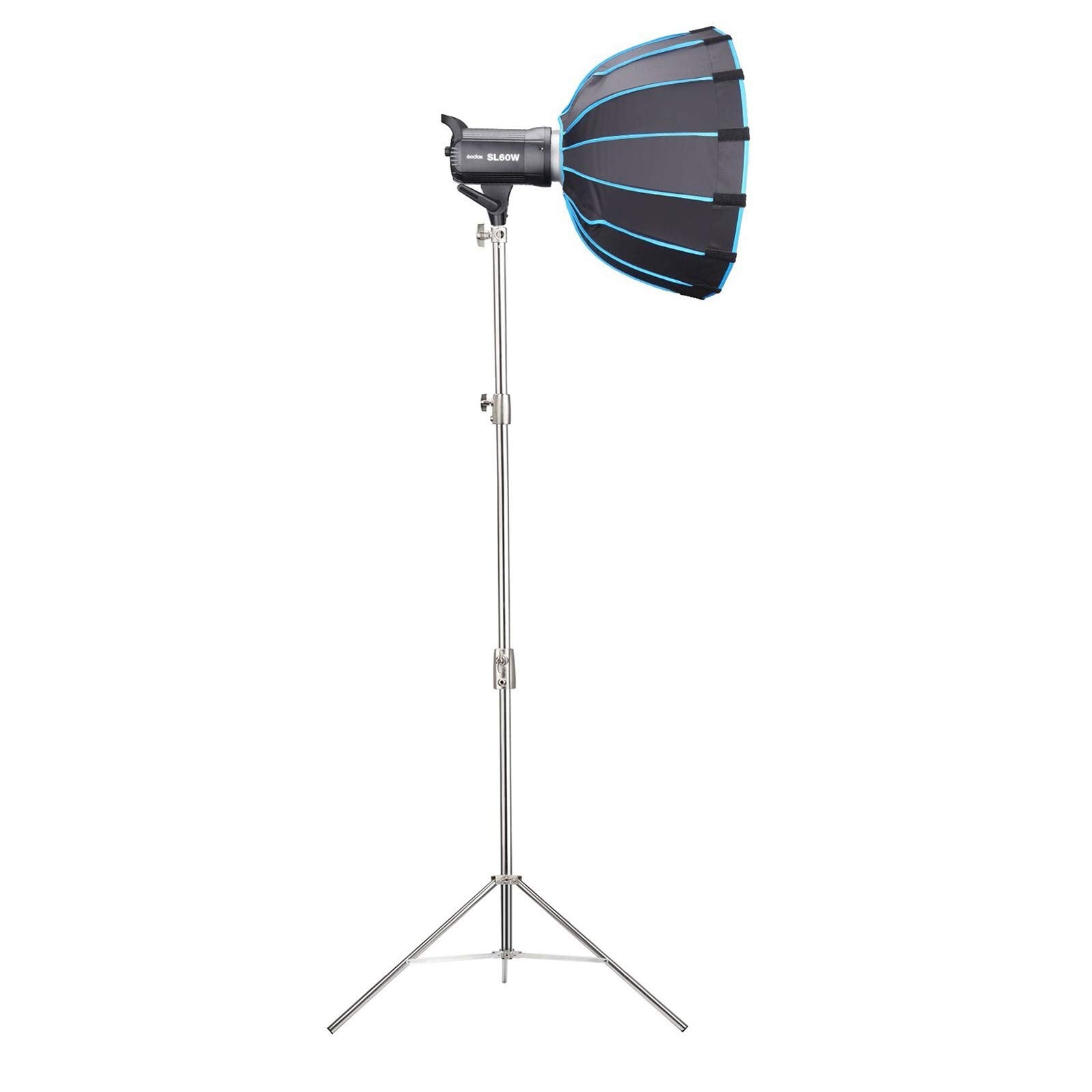 Godox Sl 60W Kit With Softbox And 2.8M Stainless Steel Light Stand Led Video Light 5600K Studio Continuous Lamp Bowens Mount Wir