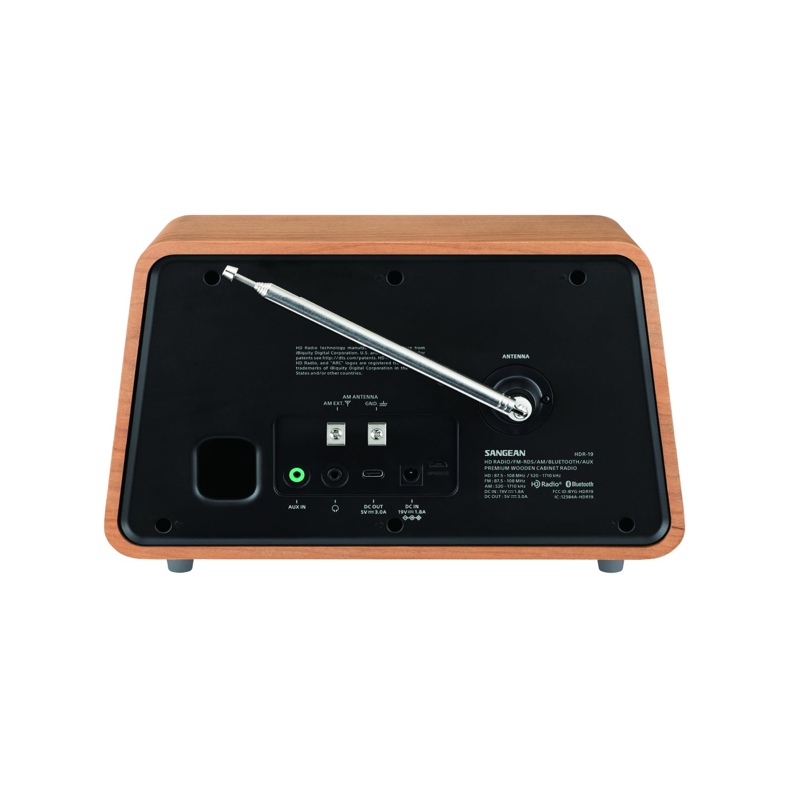 Sangean Hdr 19 Hd Radio/Am/Fm Rds/Bluetooth/Aux Premium Wooden Cabinet Radio