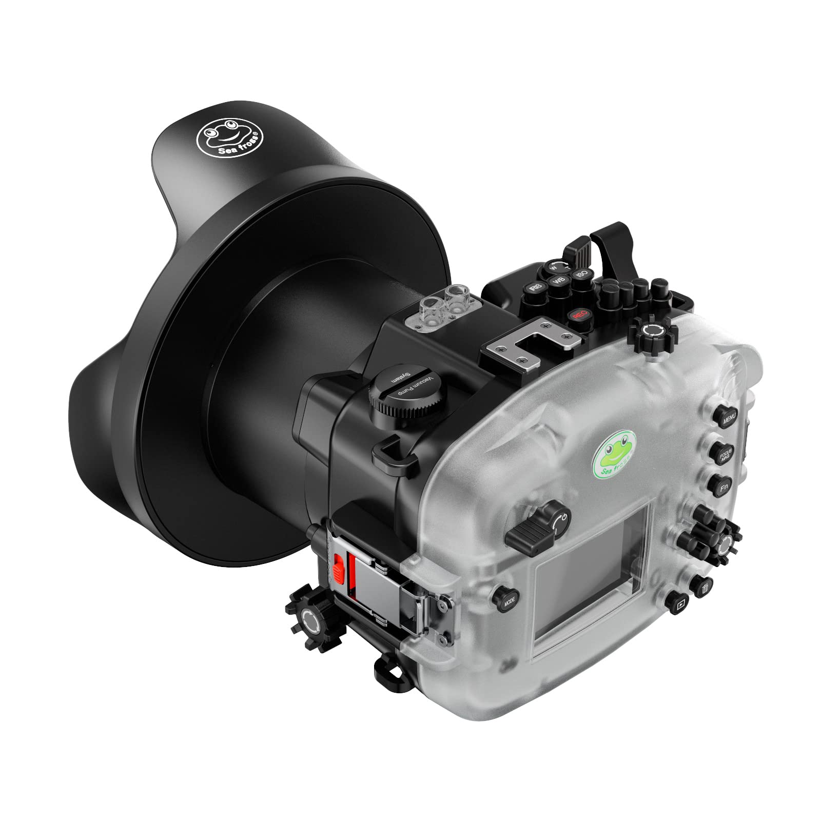 Seafrogs 40M/130Ft Underwater Camera Housing Waterproof Case For Sony Fx3 With 6 Inch Long Dome Port, Compatible With Sony Fe 4/