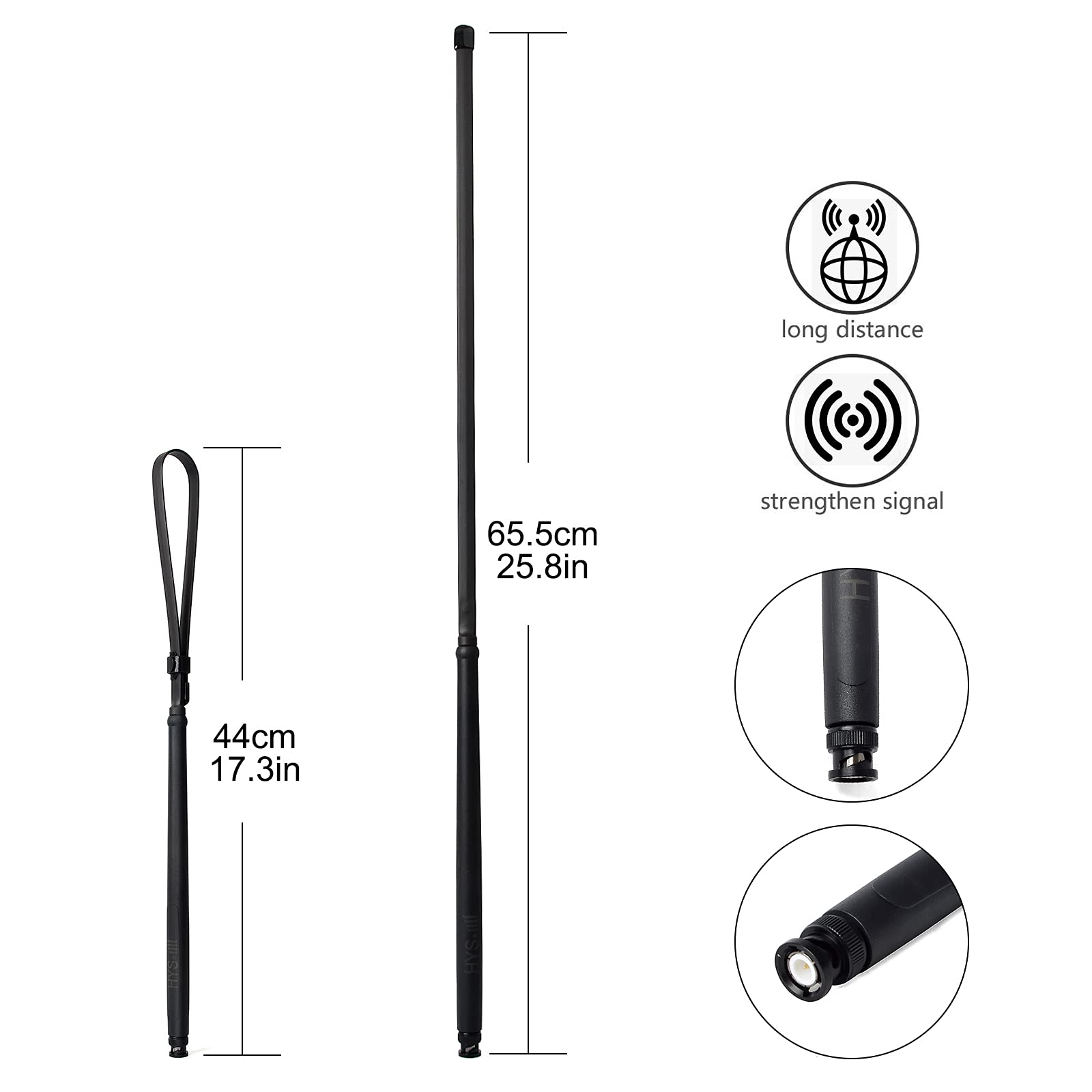 Hyshikra Cb Tactical Antenna, 27Mhz 11Meter Foldable Bnc Male For Cobra Hh50Wxst Hh50 Mrhh350Flt C75Wxst Hh38Wxst Midland 75 822