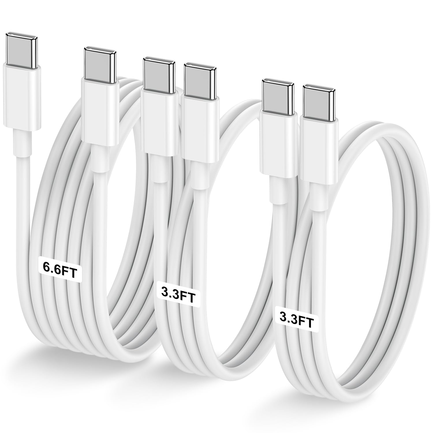 Lofpye 3 Pack [3.3Ft+3.3Ft+6.6Ft] 60W Usb C To Usb C Cable, Type C To Type C Cable,Fast Charging Cable For Iphone 15/15Plus/15 P