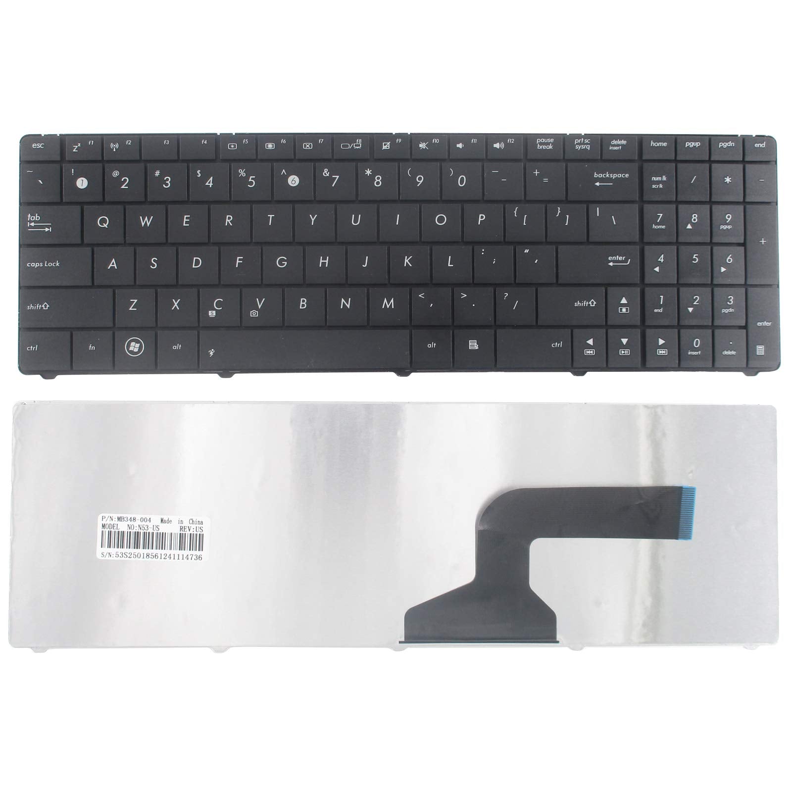 SUNMALL Keyboard Replacement Without Frame Compatible with Asus n53 k54l x55 x55u x55a x54c x54h x55vd x55c f55 f75 R500D R500DE