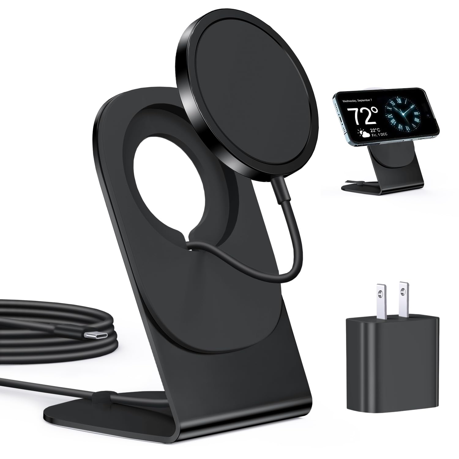 Txxtol Magnetic Wireless Charger Mag Safe Charger For Iphone 15/14/13/12 Series Convertible Magnet Wireless Charging Stand/Pad W