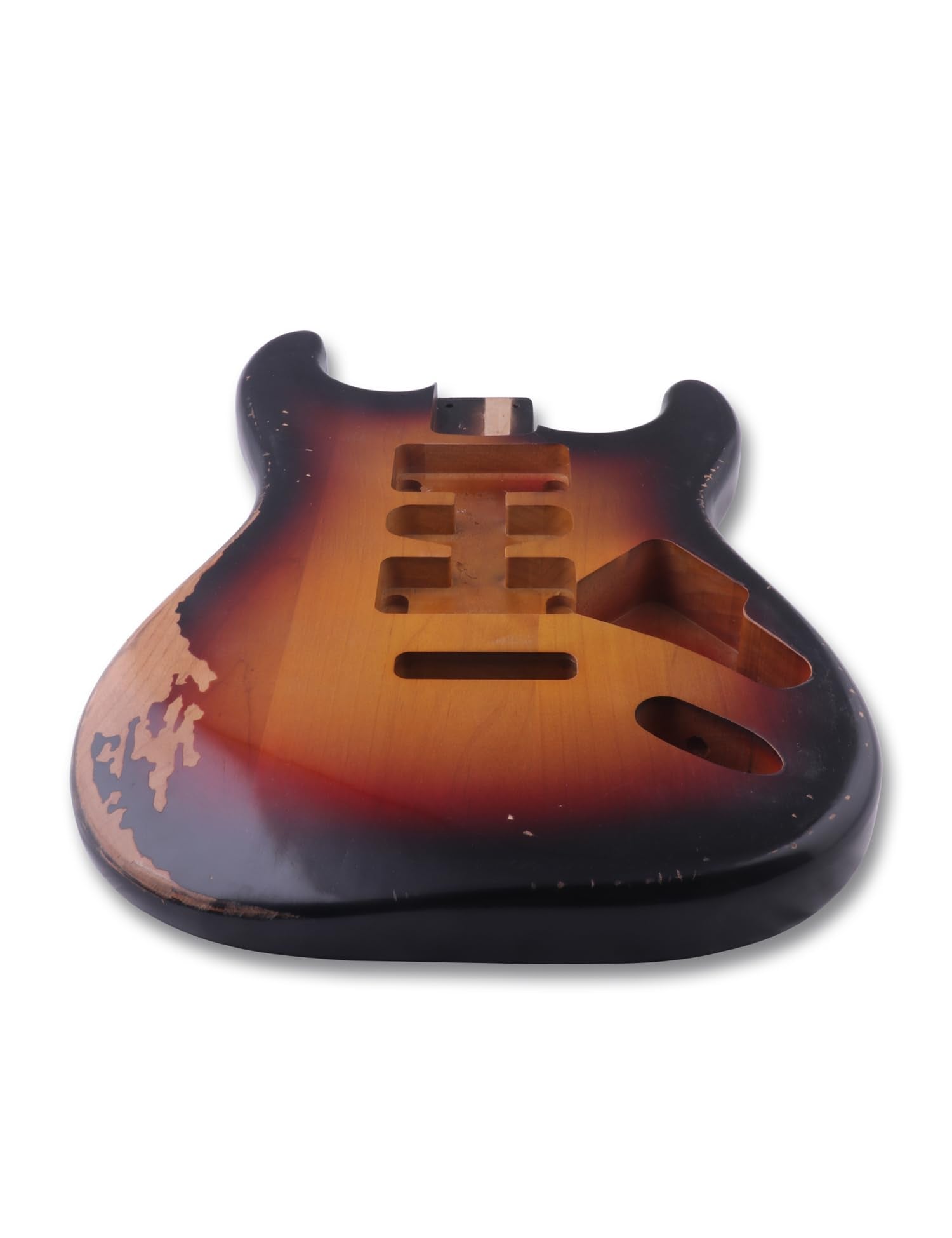 Sunsmile Relic Electric Guitar Body Nitro Top Alder Wood St Style Diy Guitar Body H S H Route 3 Tone Sunburst Relic.