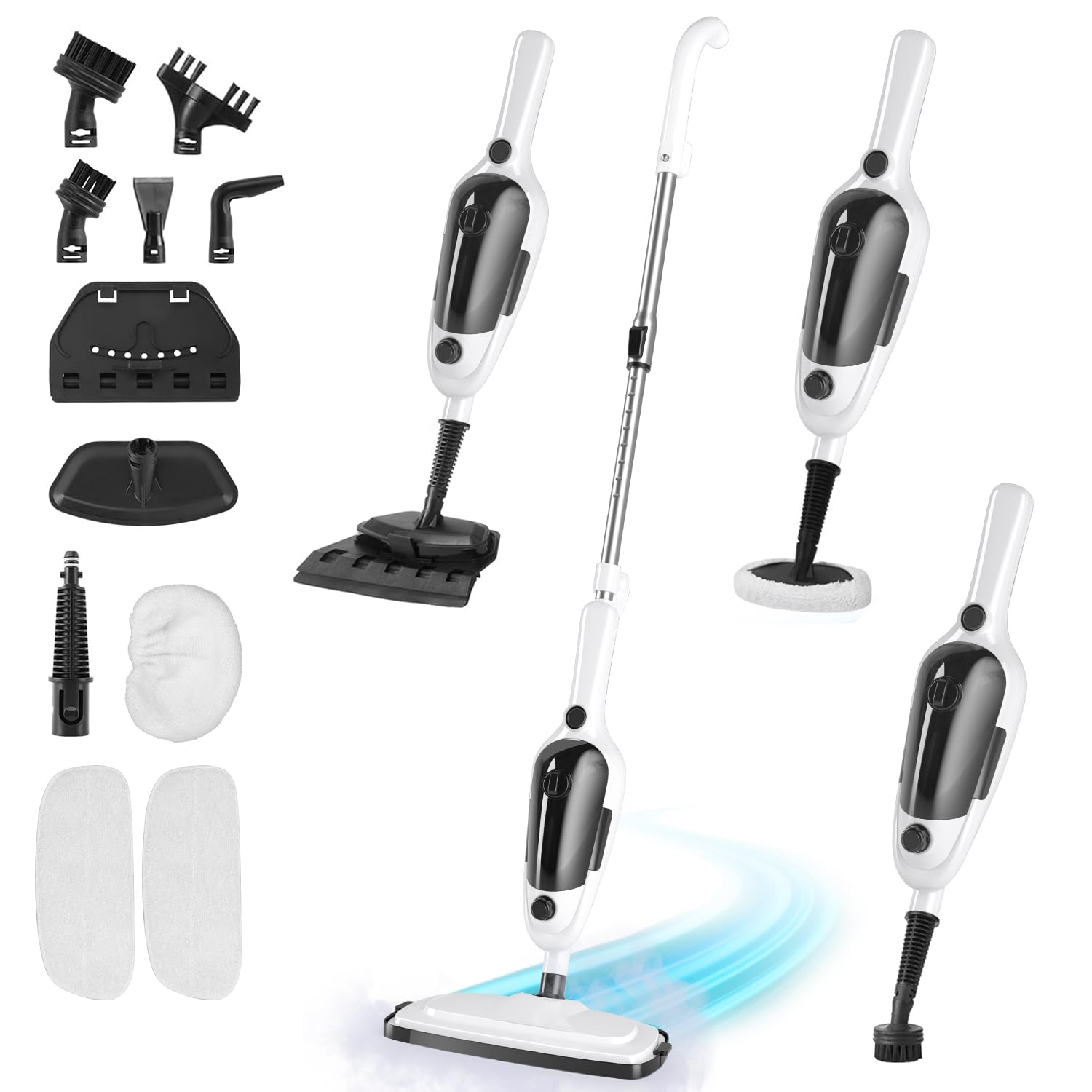 11in1 Steam Mop, Powerful Handheld Steam Cleaner for Home with 23FT Cord