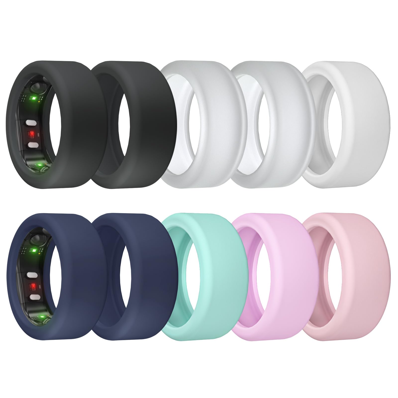 10 Pack Ring Cover for RingConn Gen 2, Elastic Silicone Ring Protector for RingConn Gen 2 Air Working Out Accessories Men Women 