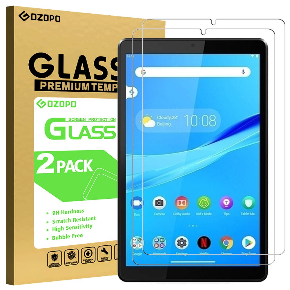 Gozopo [2 Pack Screen Protector For Lenovo Tab M8 (8 Inch), Scratch Resistant 9H Hardness Tempered Glass For Lenovo Tab M8 Table