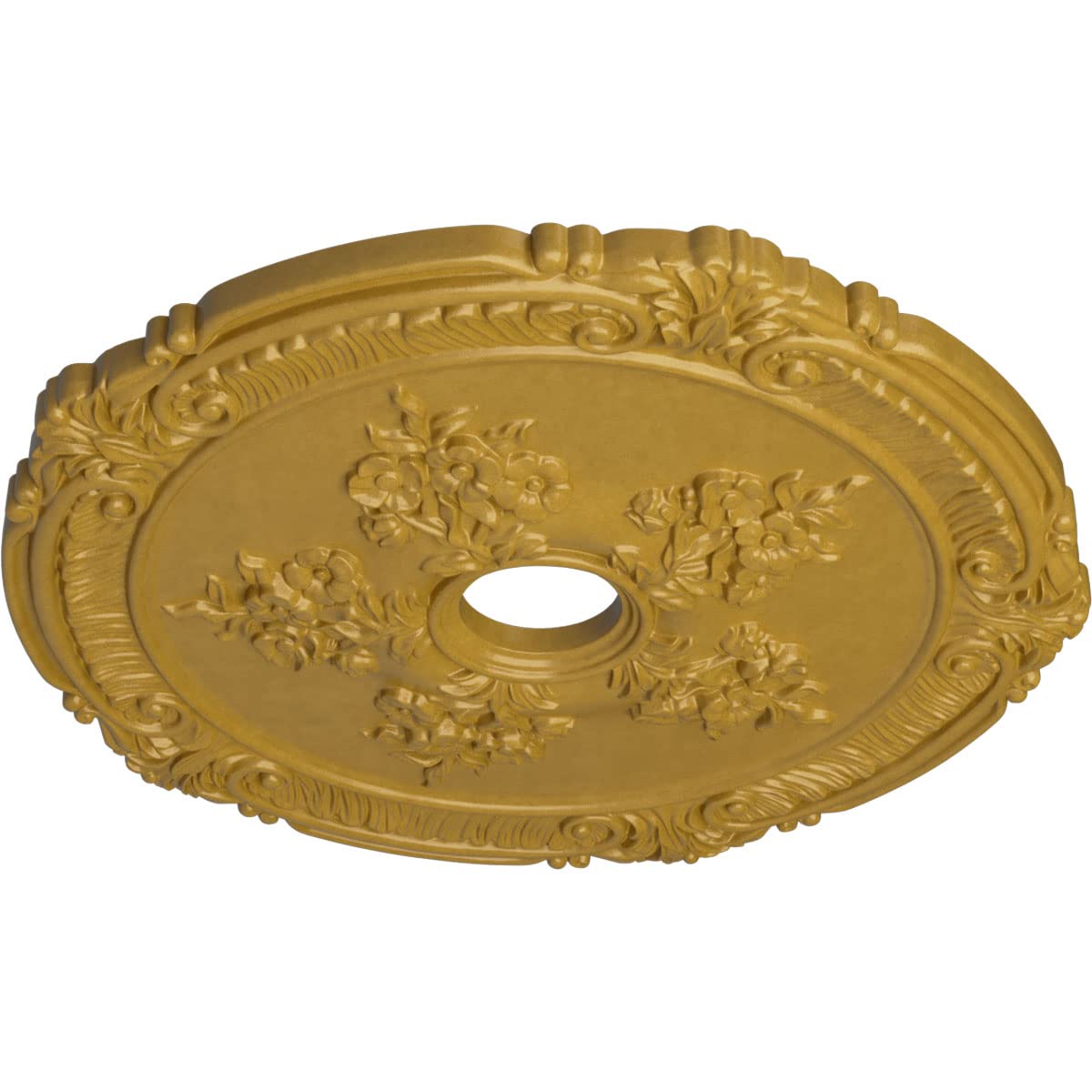 Ekena Millwork Cm26Atigs Attica With Rose Ceiling Medallion, 26''Od X 3 3/4''Id X 1 1/2''P, Hand Painted Iridescent Gold