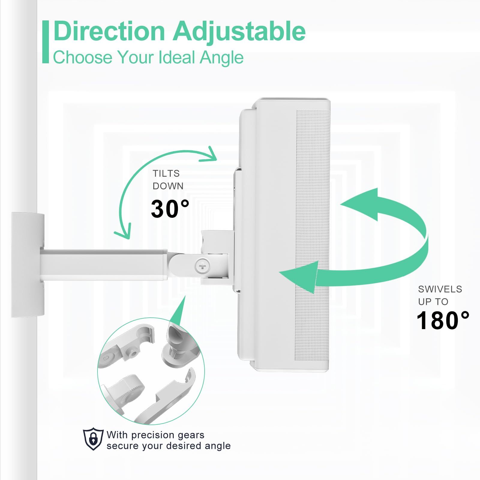 (2 Pack) Adjustable Speaker Wall Mount For Bose Speaker Mount, Ceiling & Wall Mount For Bose Ub 20, Ub 20 Series Ii, Wb 50 Ii, L