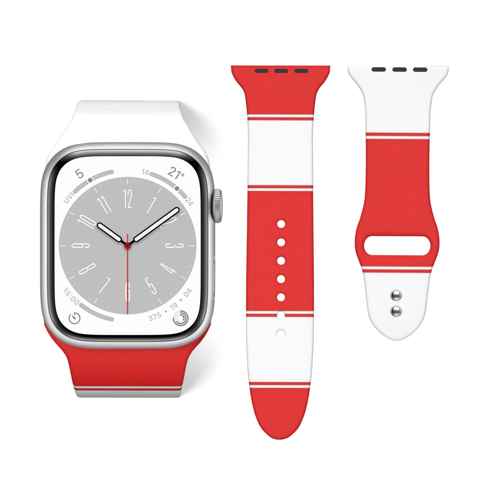 Supdreamc Mens Fashion Silicone Replacement Strap Compatible with iWatch Series, Trendy Watch Bands for Men Austria Flag Design